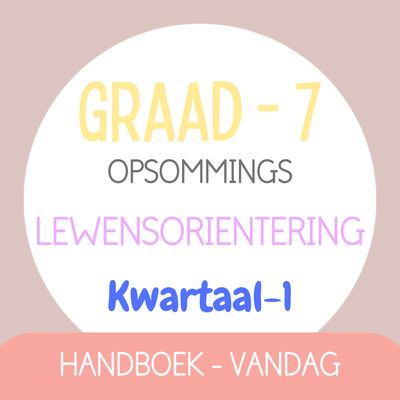 Graad 7 Lewensoriëntering KW1 (VANDAG)