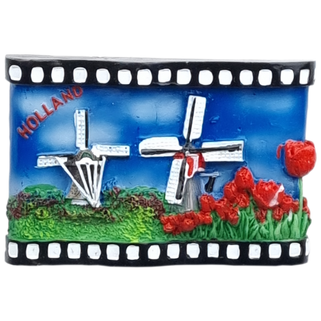 Koelkastmagneet Film Holland molens &amp; tulpen
