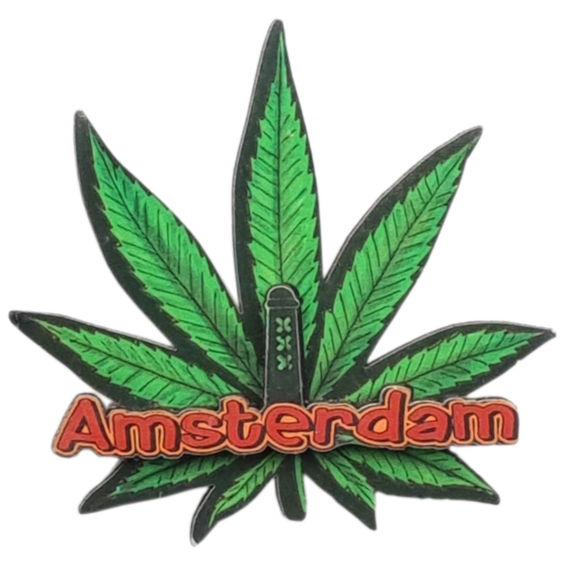 Magneet Amsterdam, Weedblad - MDF
