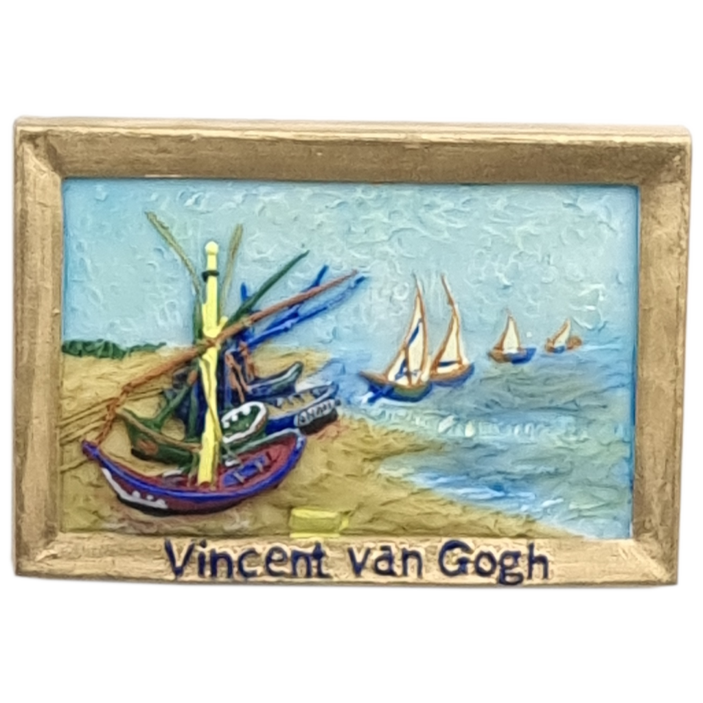 Koelkastmagneet &quot;Boten op St Maries&quot; Vincent van Gogh
