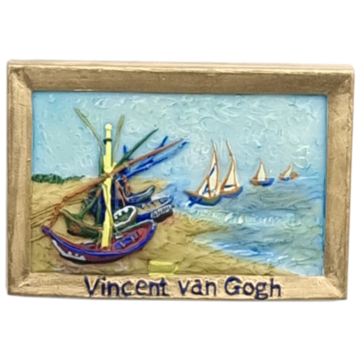 Koelkastmagneet &quot;Boten op St Maries&quot; Vincent van Gogh