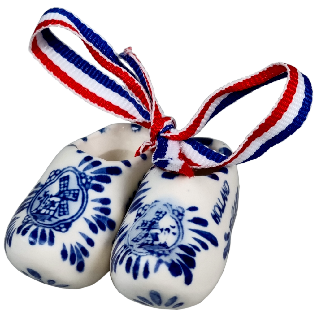 Paar Proseleinen Delftsblauw Klompjes 5,5 cm