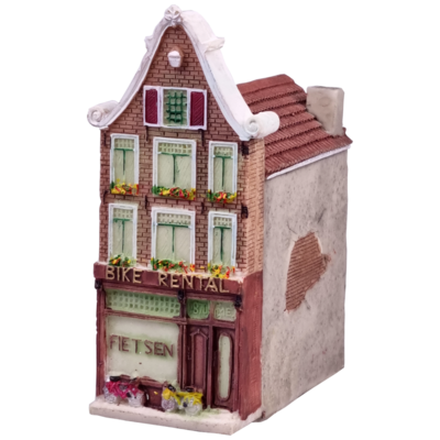 3D-miniatuur gevelhuisje &quot;take a look inside&quot;  at the &quot;Bike store&quot;