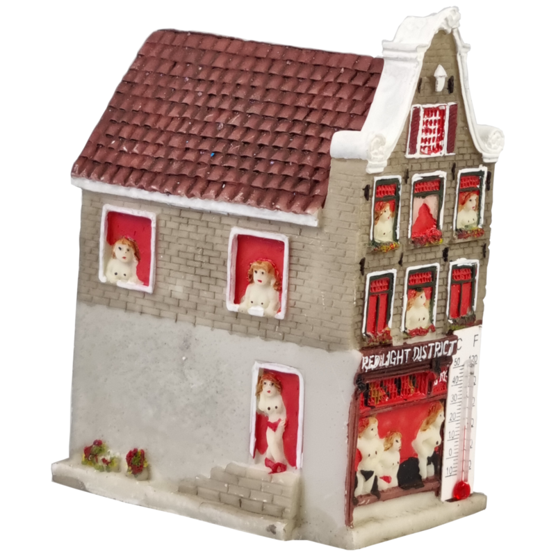 Gevelhuisje "Red Light District" met thermometer