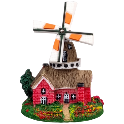 Molen met woning miniatuur 6 cm
