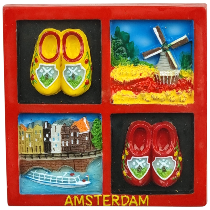 Magneet Amsterdam, vierluik rood