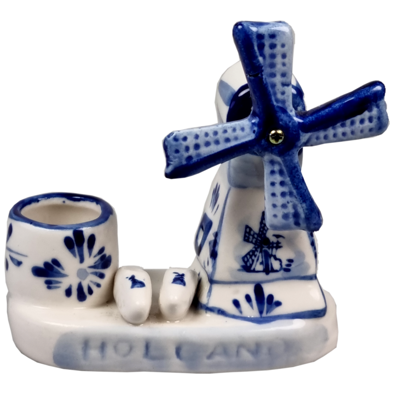 Delfts blauwe Molen met kaarsenstandaard