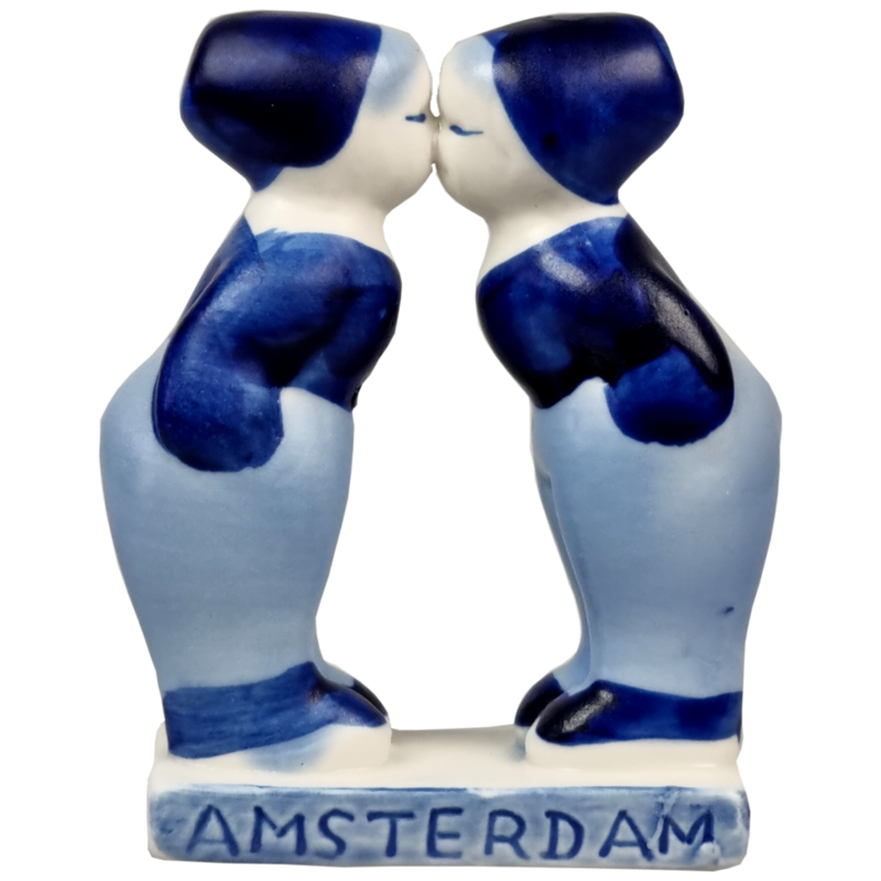 Delfts blauwe Kussende jongens Amsterdam 10 cm
