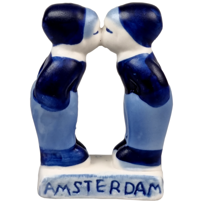 Delfts blauwe Kussende jongens Amsterdam 7 cm