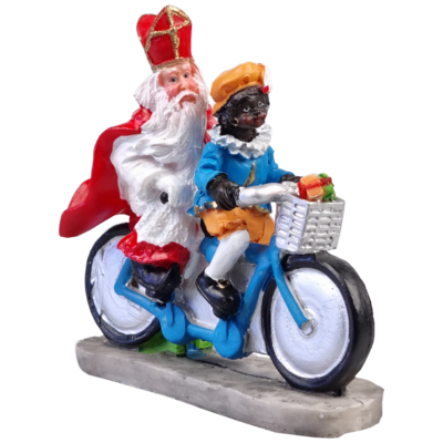 Sinterklaas en Zwarte Piet op fiets