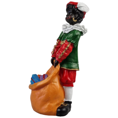 Zwarte Piet met zak 14 cm