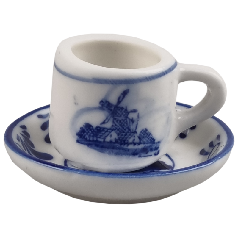 Delfts blauwe Kop en schotel 5 cm