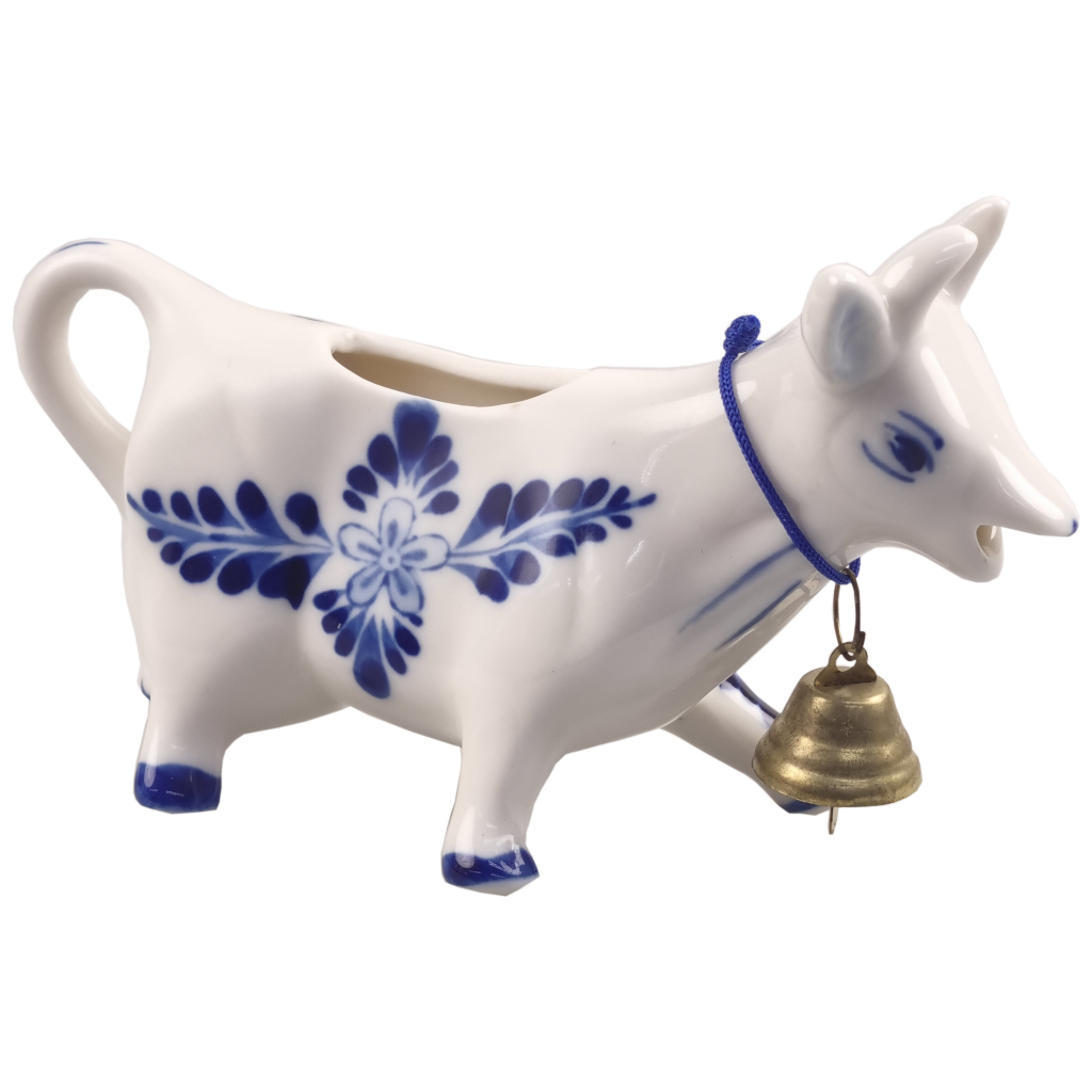 Delfts blauwe Koe met belletje 14 cm