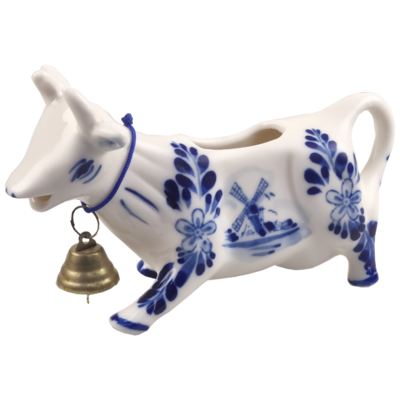 Delfts blauwe Koe met belletje 14 cm