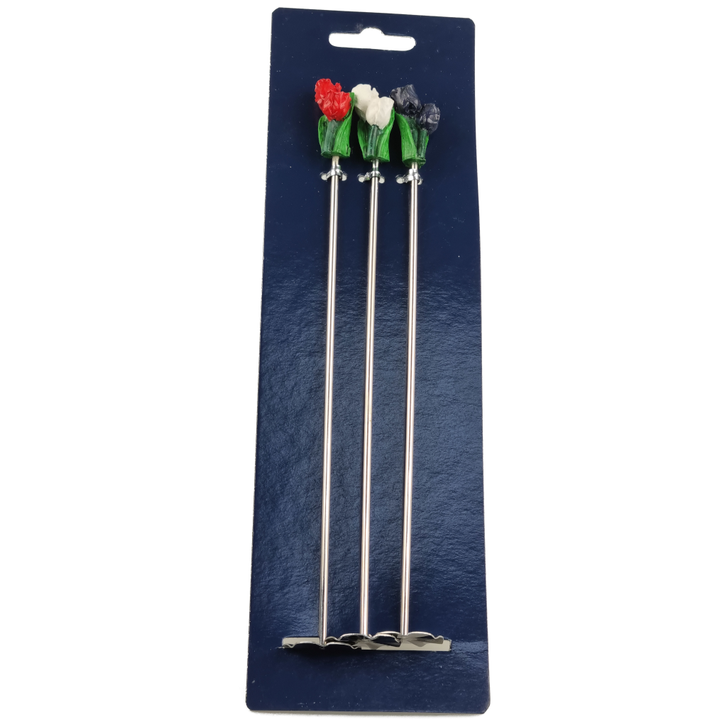 Cocktailstamper set/3 bloemen