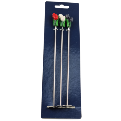 Cocktailstamper set/3 bloemen