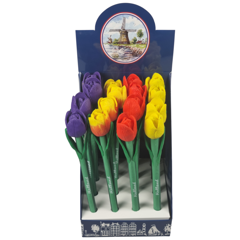 Balpen Tulp Holland, display box 16 stuks