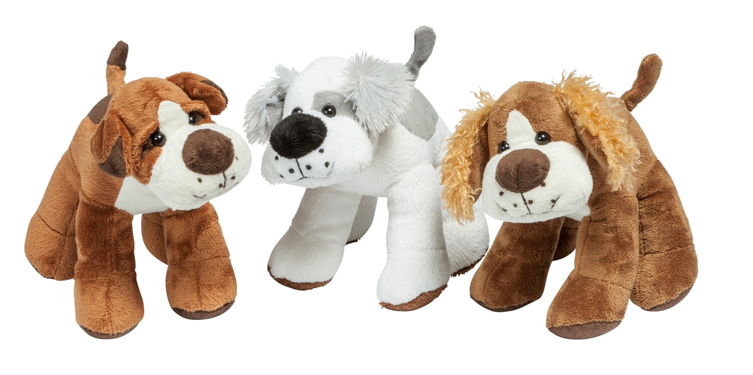 Assortiment van 3 hondjes 19 cm