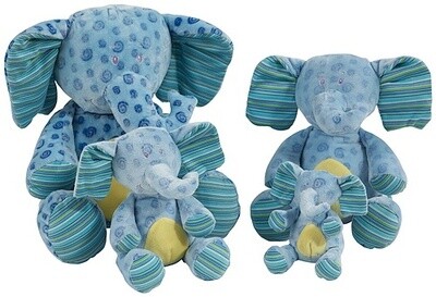 Oilfant Blue zittend, 30 cm