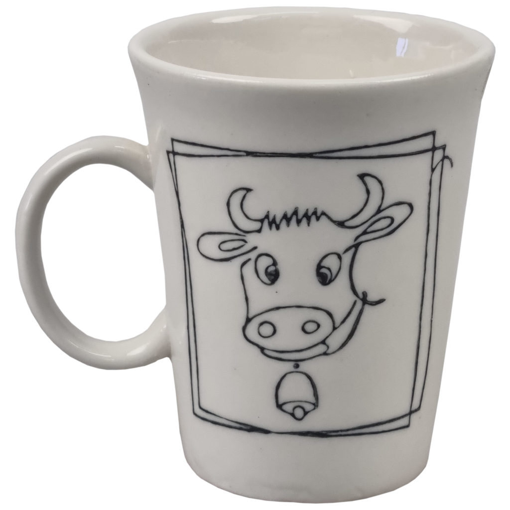 Beker met koemotief zwart
