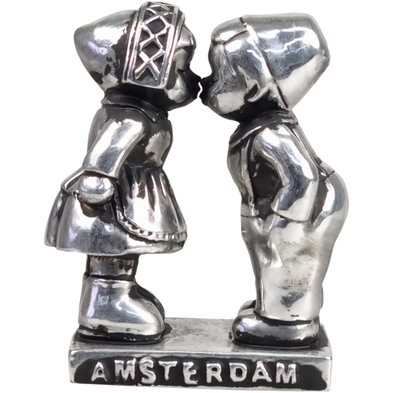 Amsterdam Kuspaar zilver in doos 7.5 cm