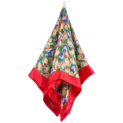 Zijden shawl tulpen rood