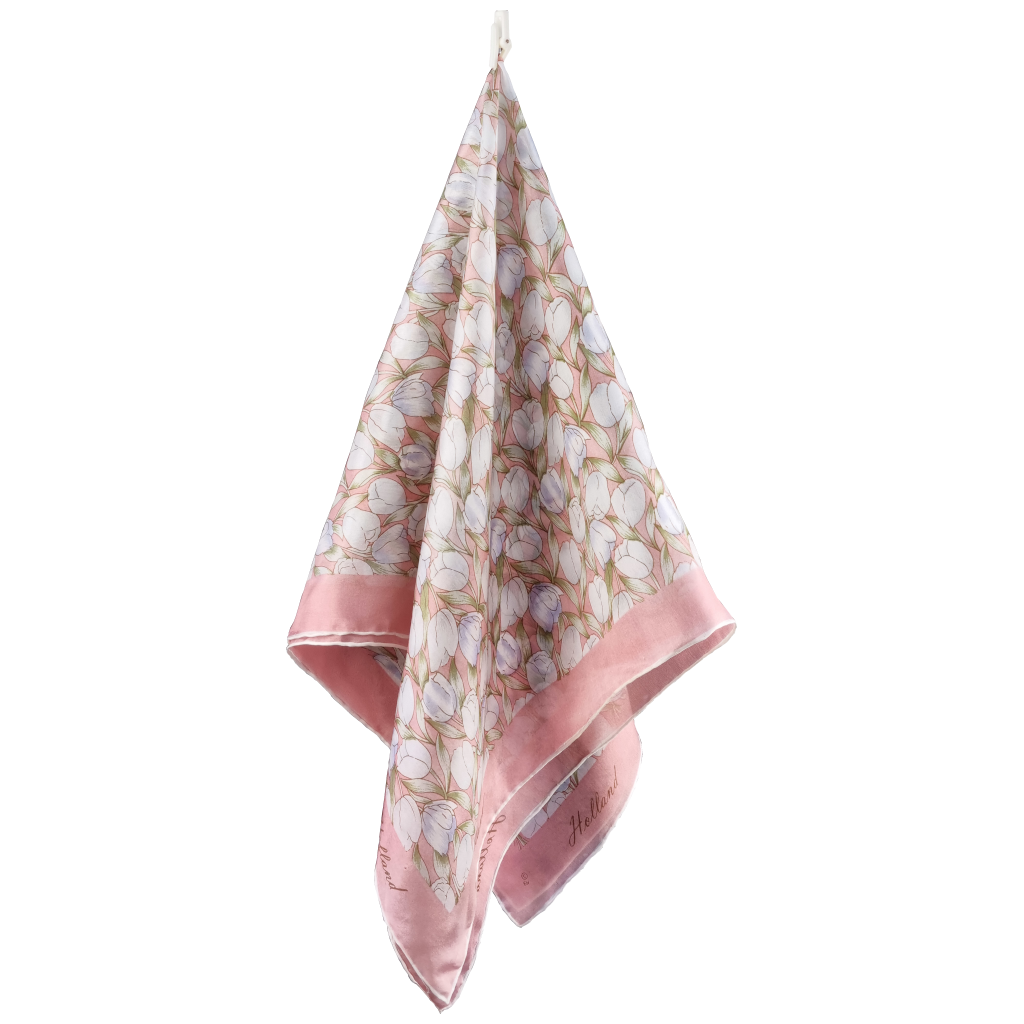 Zijden shawl tulpen rose
