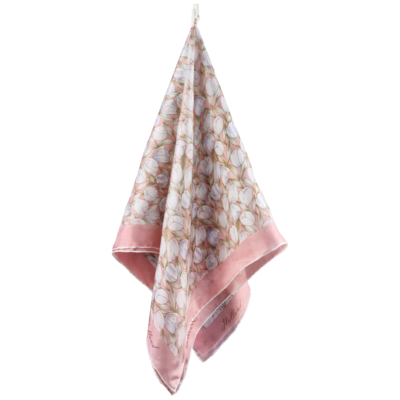 Zijden shawl tulpen rose