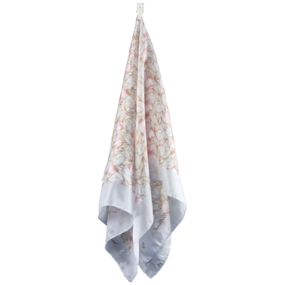 Zijden shawl tulpen light blue