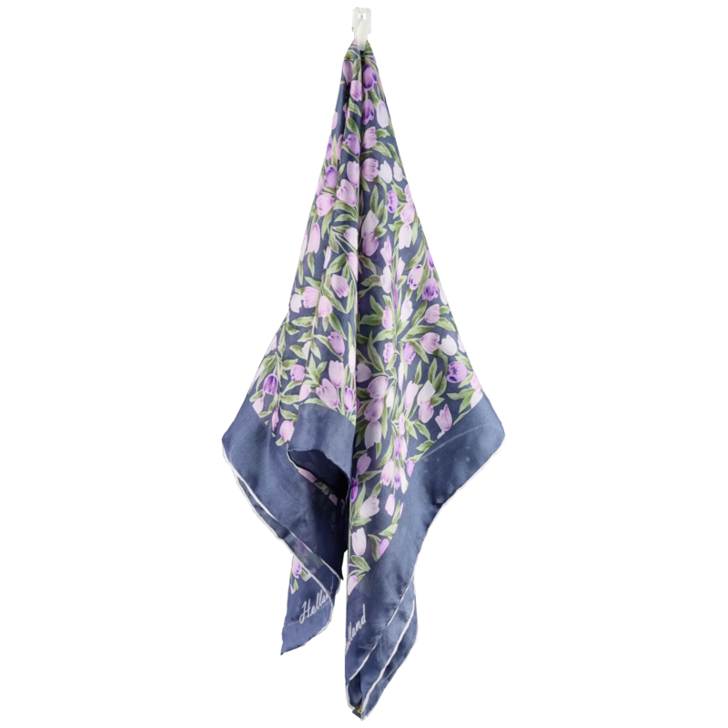 Zijden sjaal tulpen marine