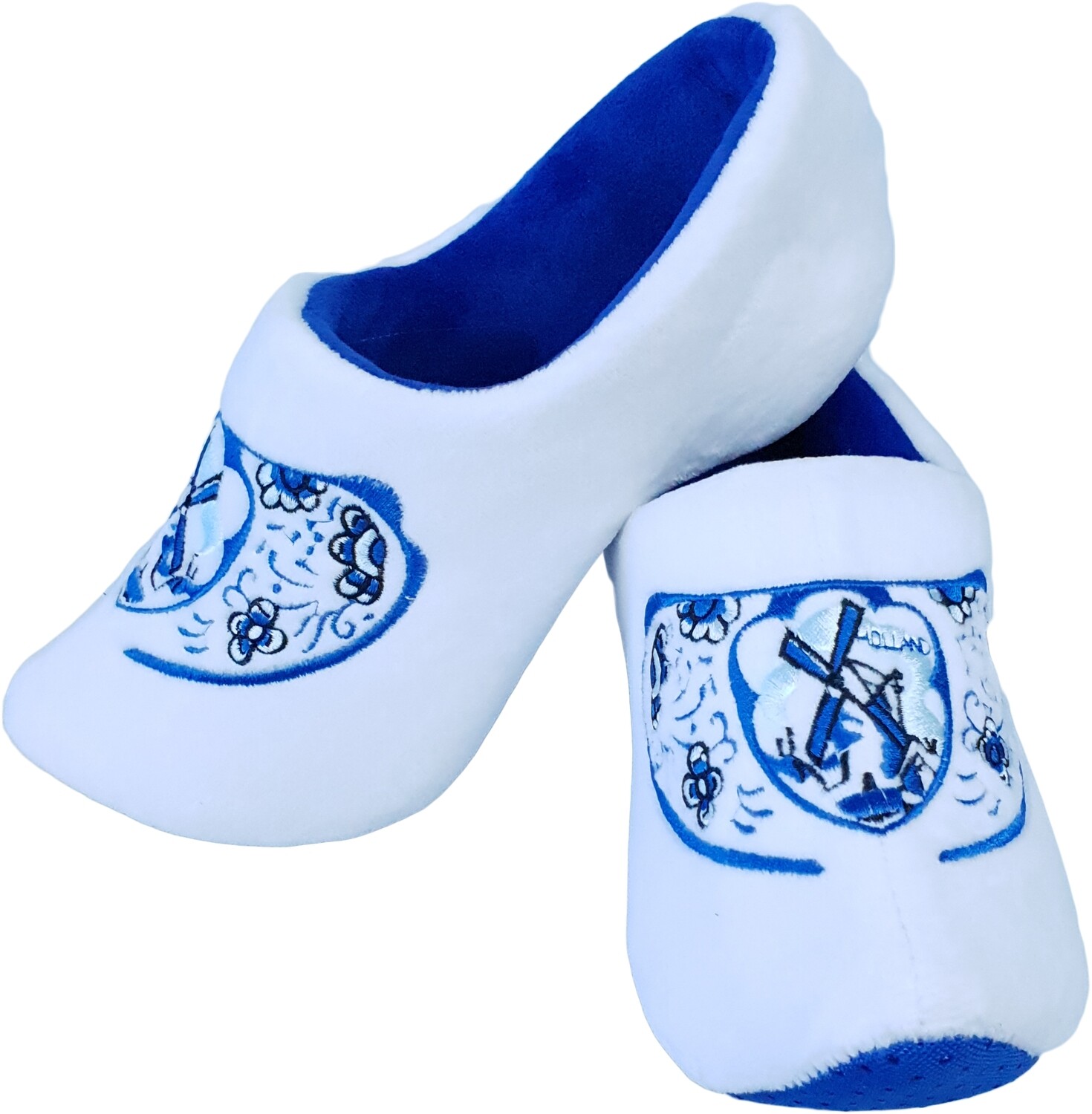 Pantoffel molen blauw, blauwe zool, Selecteer je favoriete maat: Maat 16-17