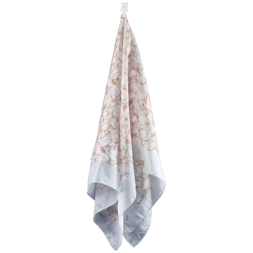 Polyester shawl tulpen blue