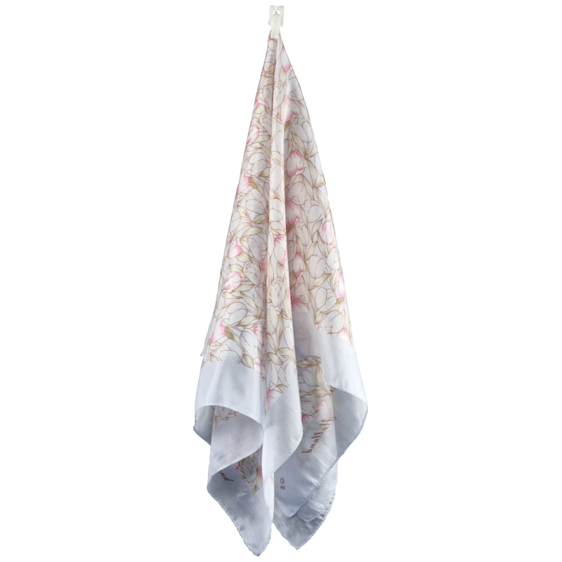 Polyester sjaal tulpen blue