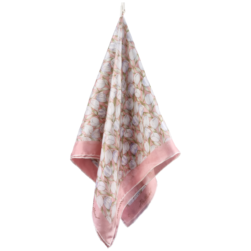 Polyester sjaal tulpen roze