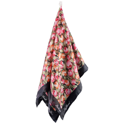 Polyester shawl tulpen zwart