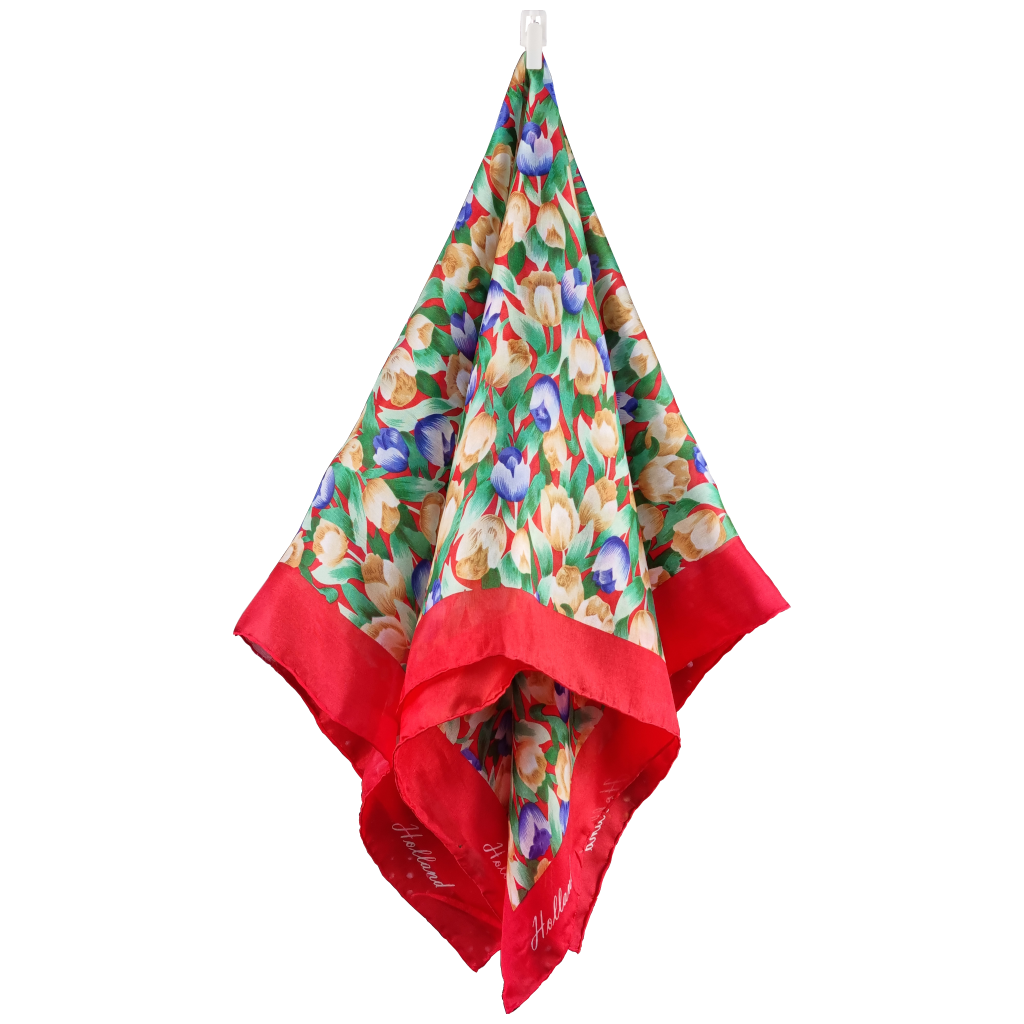Polyester shawl tulpen rood
