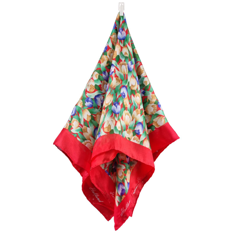 Polyester sjaal tulpen rood