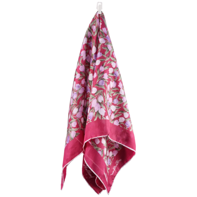 Polyester shawl tulpen bordeau