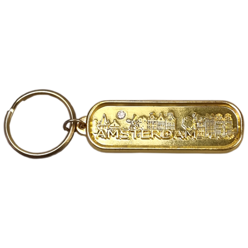 Sleutelhanger Amsterdam skyline goud