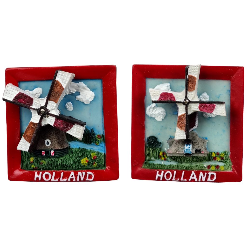 Koelkastmagneet Molen in landschap 2 assorti