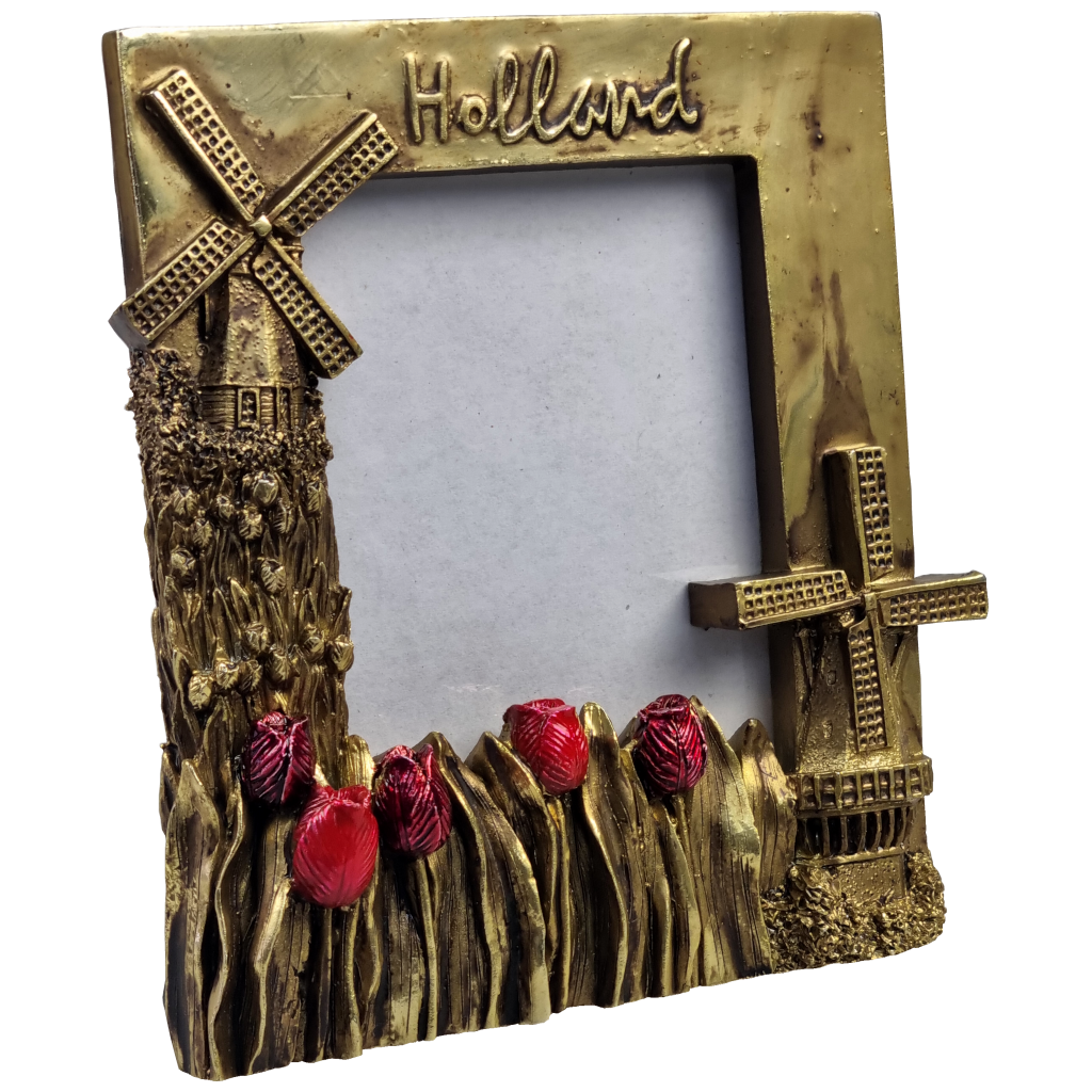 Fotolijstje molen/tulp brons