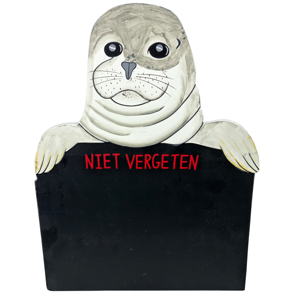 &#39;Niet vergeten&#39; bord Zeehond