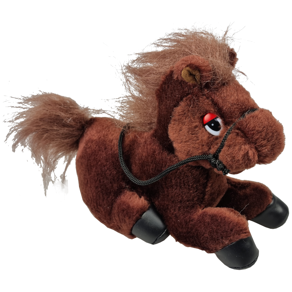 Paardje liggend, bruin