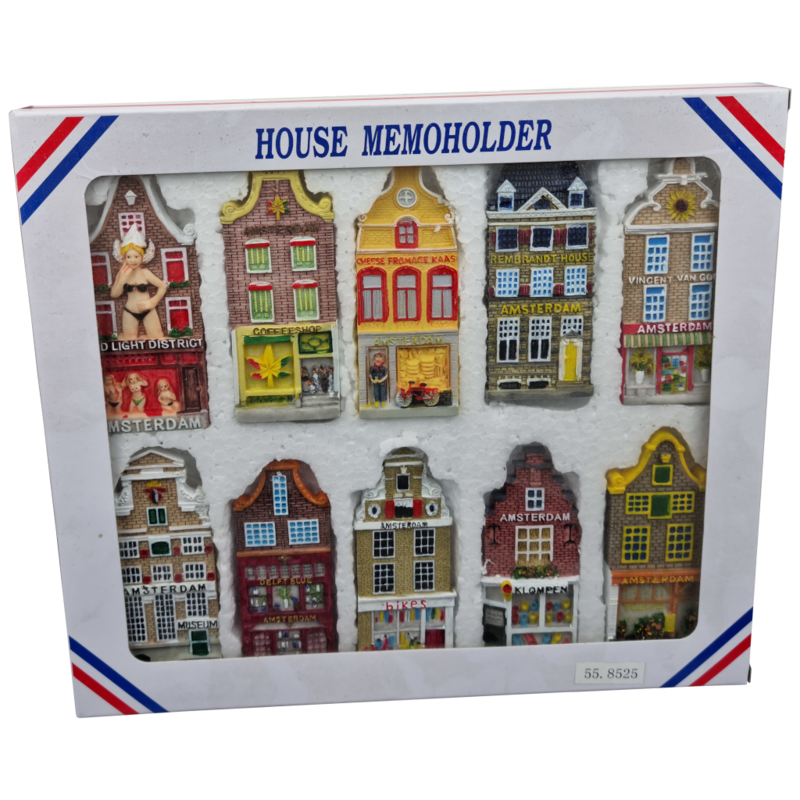 Magneet Amsterdam, gevelhuisjes 10 assorti