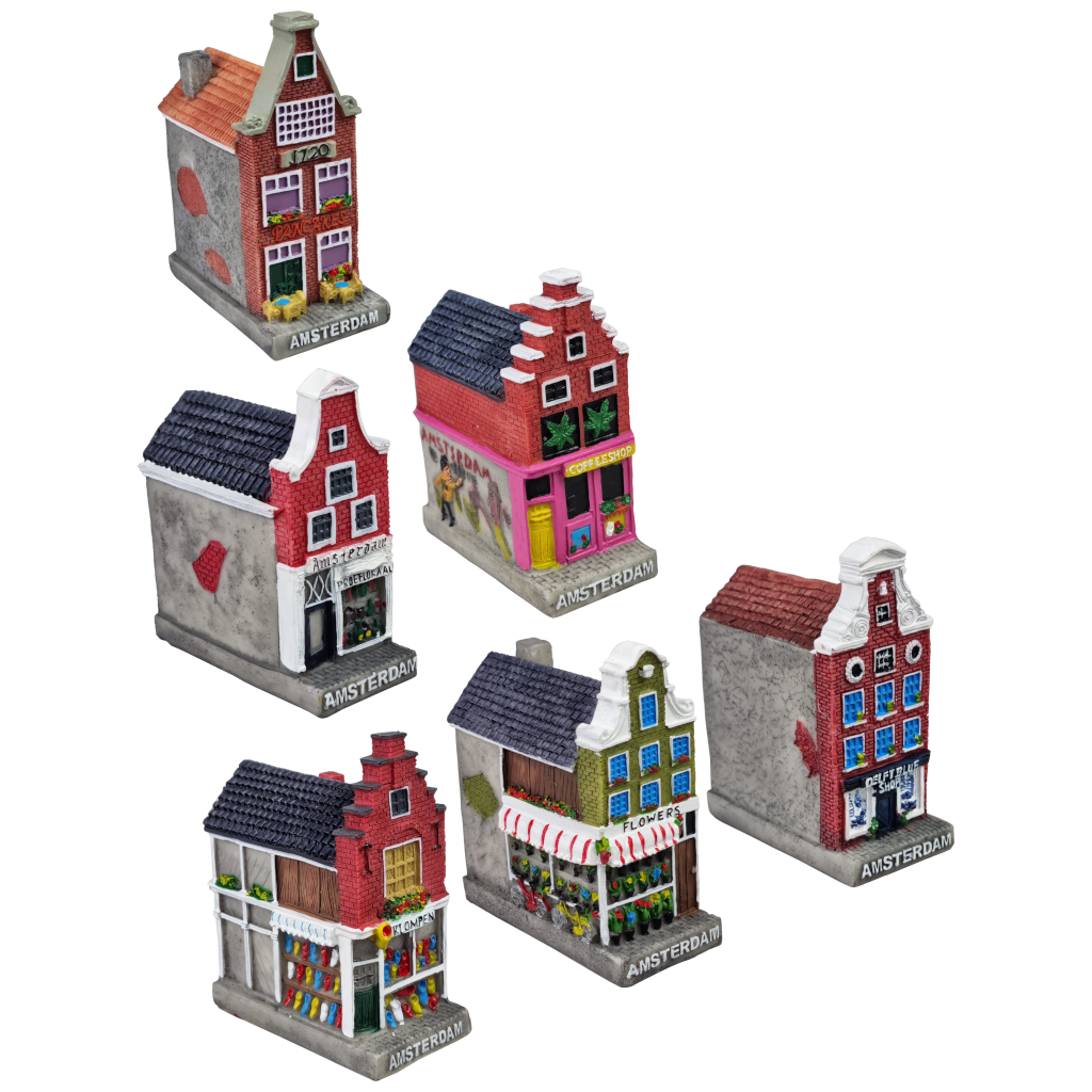 3-Dimensionale Amsterdamse Gevelhuisjes 9 cm hoog