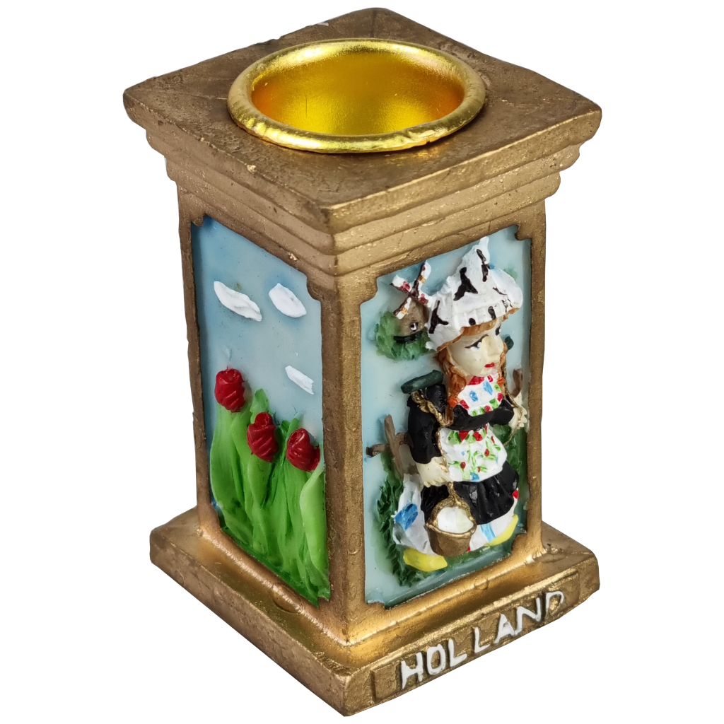 Kaarsstand.jongen/meisje goud