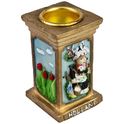 Kaarsstand.jongen/meisje goud