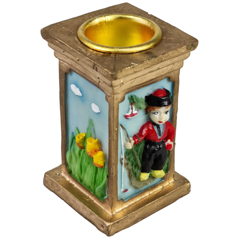Kaarsenstandaard jongen/meisje goud