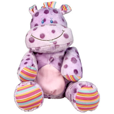 Nijlpaard Lila zittend, 30 cm