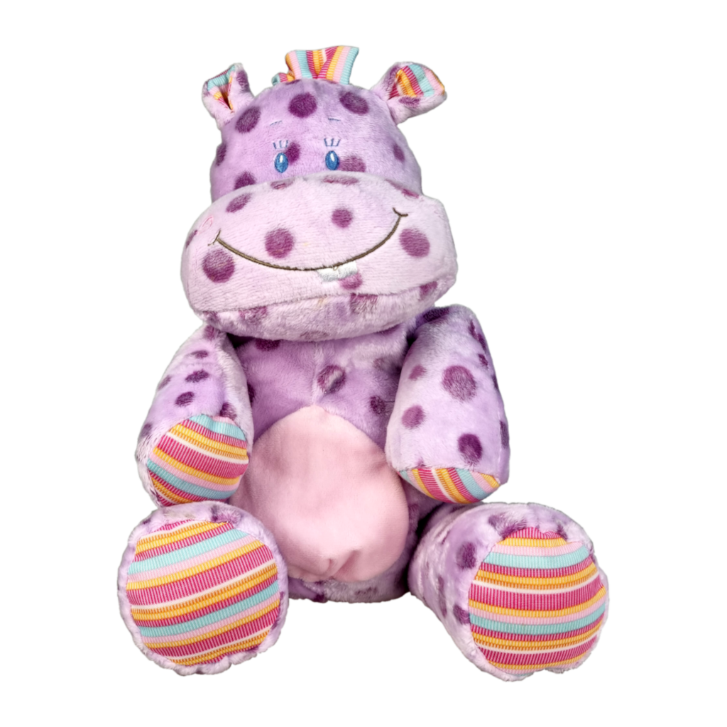 Nijlpaard Lila zittend, 30 cm